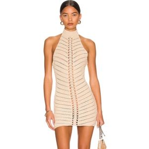 NWT Camila Coelho Lyssa Hand Crochet Halter Mini Dress